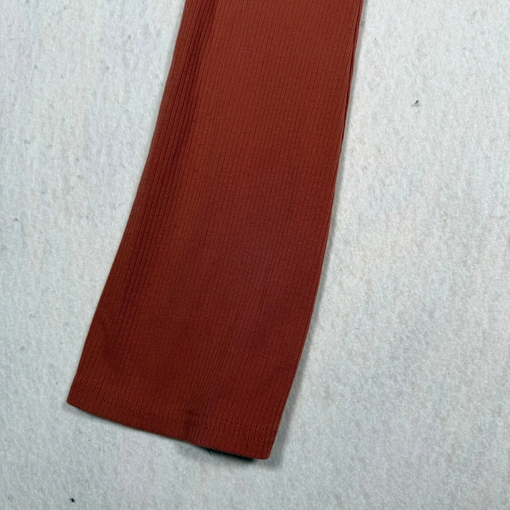 Old Navy Girls Ribbed Flare Leggings Rust Brown Size L 10-12 Pull On Knit Pants